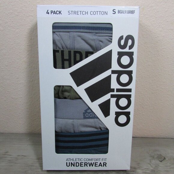 *Various Colors* NEW Adidas Men's Small Stretch Cotton Boxer Briefs 4 Pack - Picture 7 of 9